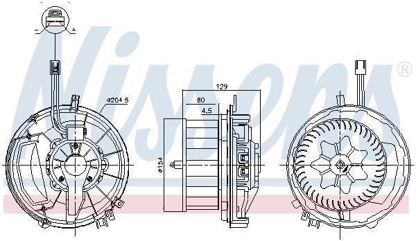 Pulseur d'air habitacle (Ventilateur habitacle) NISSENS 87587