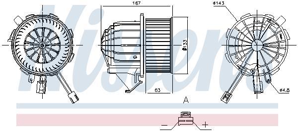 Pulseur d'air habitacle (Ventilateur habitacle) NISSENS 87597