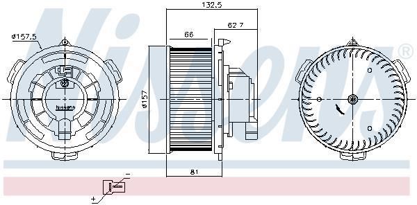 Pulseur d'air habitacle (Ventilateur habitacle) NISSENS 87650