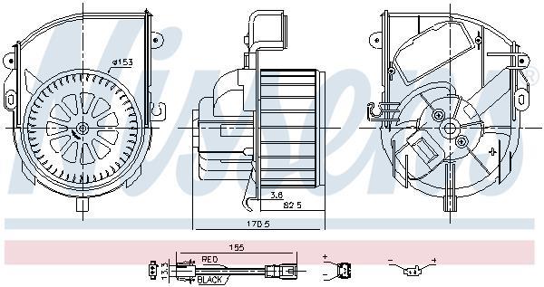 Pulseur d'air habitacle (Ventilateur habitacle) NISSENS 87651