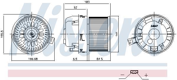 Pulseur d'air habitacle (Ventilateur habitacle) NISSENS ref. 87677