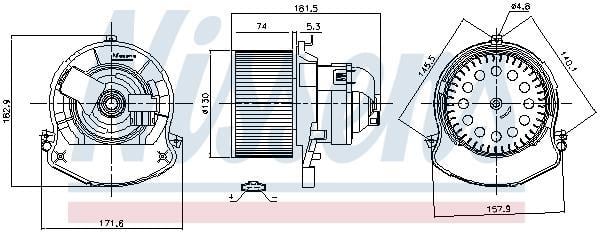 Pulseur d'air habitacle (Ventilateur habitacle) NISSENS ref. 87678