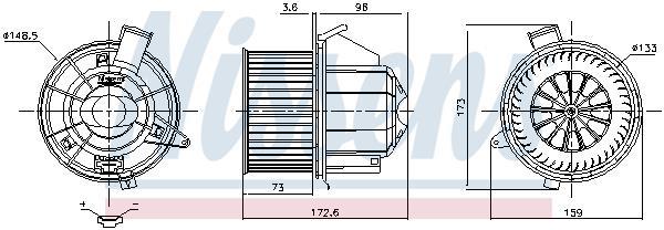 Pulseur d'air habitacle (Ventilateur habitacle) NISSENS ref. 87679