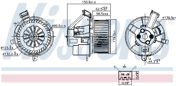 Pulseur d'air habitacle (Ventilateur habitacle) NISSENS 87691