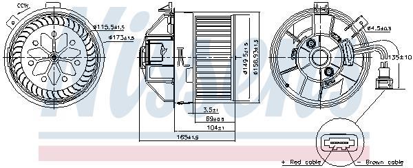 Pulseur d'air habitacle (Ventilateur habitacle) NISSENS 87704