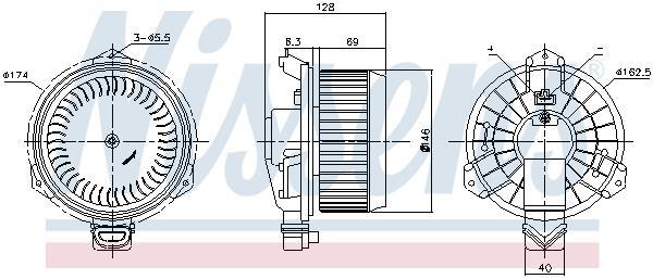 Pulseur d'air habitacle (Ventilateur habitacle) NISSENS 87723