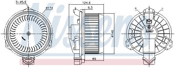Pulseur d'air habitacle (Ventilateur habitacle) NISSENS 87724