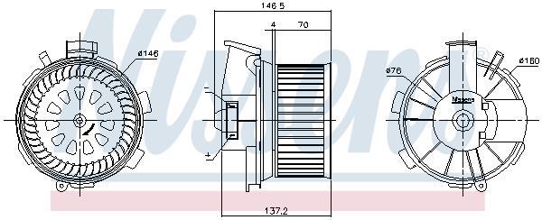 Pulseur d'air habitacle (Ventilateur habitacle) NISSENS 87744