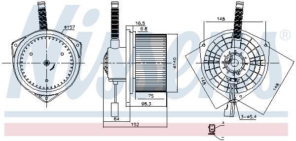 Pulseur d'air habitacle (Ventilateur habitacle) NISSENS 87754