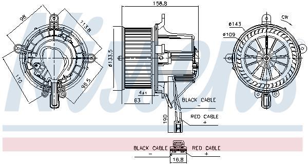 Ventilador de habitáculo NISSENS ref. 87760