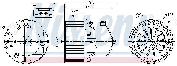 Pulseur d'air habitacle (Ventilateur habitacle) NISSENS 87761