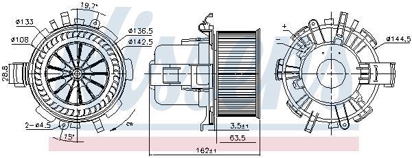 Pulseur d'air habitacle (Ventilateur habitacle) NISSENS ref. 87763