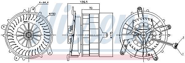 Pulseur d'air habitacle (Ventilateur habitacle) NISSENS ref. 87789