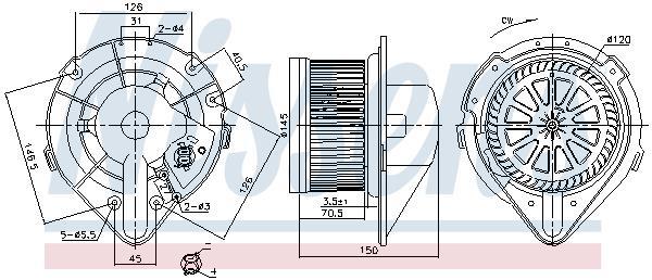 Pulseur d'air habitacle (Ventilateur habitacle) NISSENS ref. 87798
