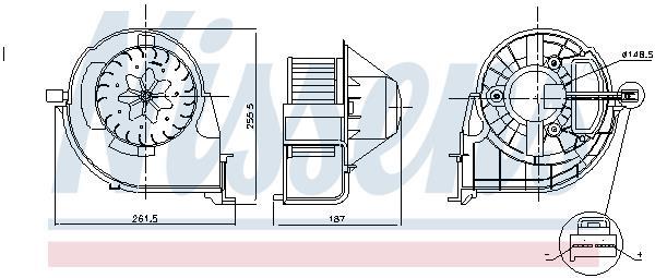 Pulseur d'air habitacle (Ventilateur habitacle) NISSENS 87802