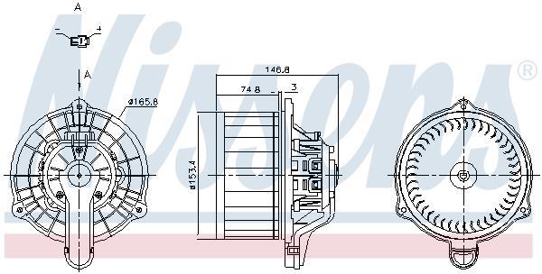 Pulseur d'air habitacle (Ventilateur habitacle) NISSENS ref. 87819
