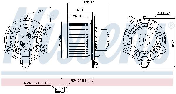 Pulseur d'air habitacle (Ventilateur habitacle) NISSENS ref. 87820