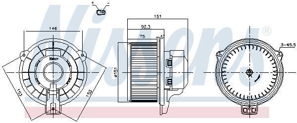 Pulseur d'air habitacle (Ventilateur habitacle) NISSENS 87821