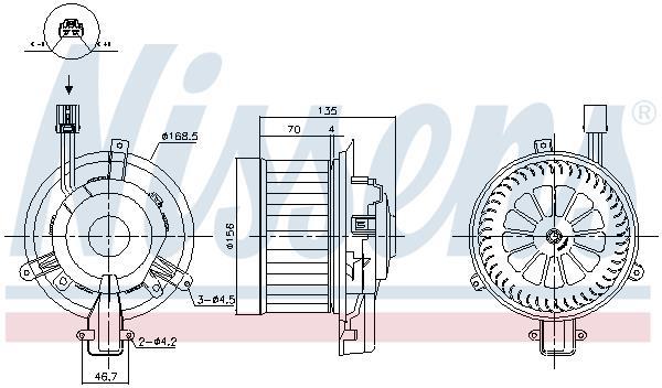 Pulseur d'air habitacle (Ventilateur habitacle) NISSENS 87825