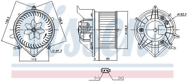 Pulseur d'air habitacle (Ventilateur habitacle) NISSENS 87840