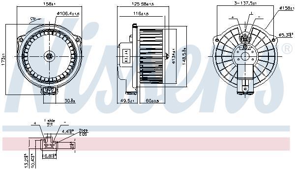 Pulseur d'air habitacle (Ventilateur habitacle) NISSENS 87845