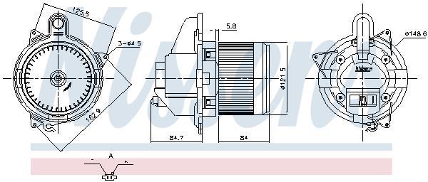 Pulseur d'air habitacle (Ventilateur habitacle) NISSENS 87846