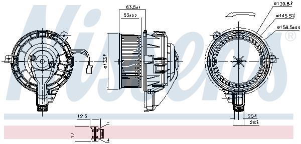 Pulseur d'air habitacle (Ventilateur habitacle) NISSENS 87852