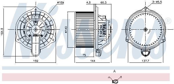Pulseur d'air habitacle (Ventilateur habitacle) NISSENS ref. 87862
