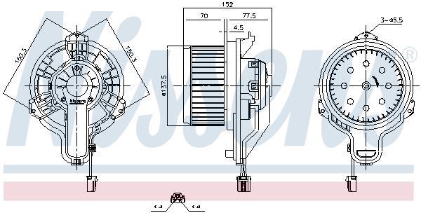 Pulseur d'air habitacle (Ventilateur habitacle) NISSENS 87867