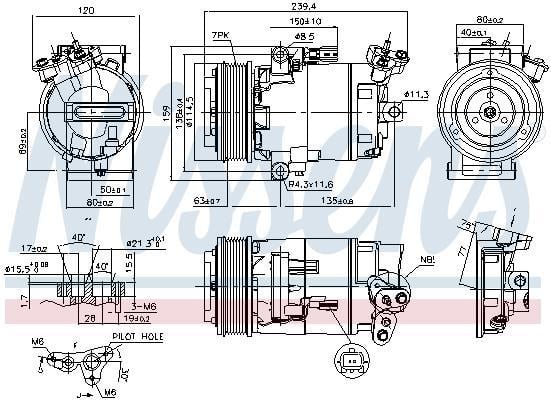 Compresseur, climatisation NISSENS ref. 890015