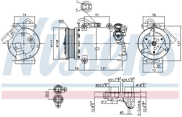 Compresseur, climatisation NISSENS ref. 890040