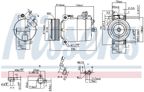 Compresseur, climatisation NISSENS 890043