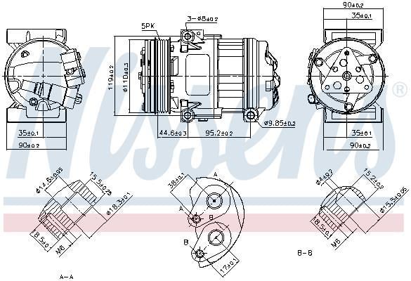 Compresseur, climatisation NISSENS 890055