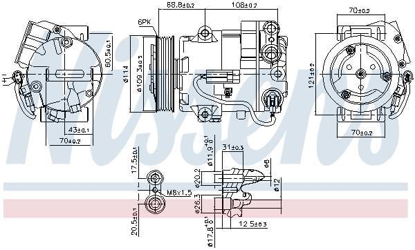 Compresseur, climatisation NISSENS ref. 890058
