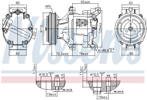 Compresseur, climatisation NISSENS 890079