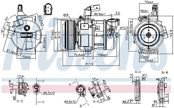 Compresseur, climatisation NISSENS ref. 890087