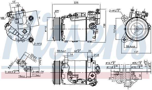 Compresseur, climatisation NISSENS ref. 890098