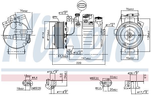 Compresor, aire acondicionado NISSENS ref. 890115