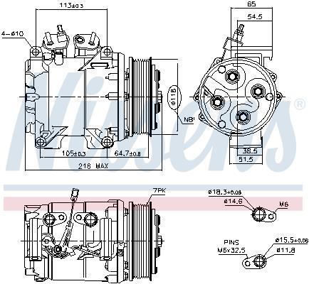 Compresseur, climatisation NISSENS 890128