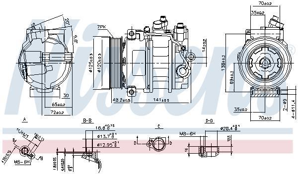 Compresseur, climatisation NISSENS ref. 890140