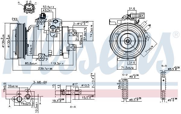 Compresseur, climatisation NISSENS ref. 890162