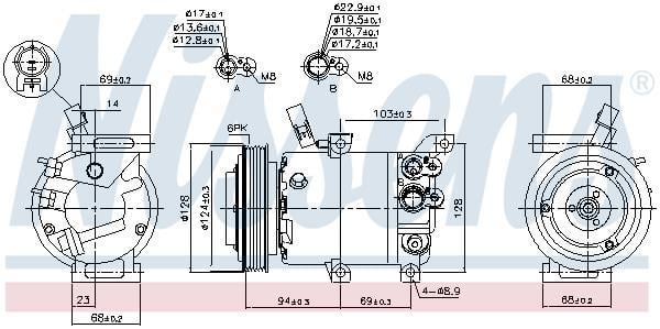 Compresseur, climatisation NISSENS 890176
