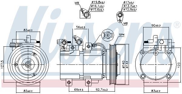 Compresseur, climatisation NISSENS ref. 890182
