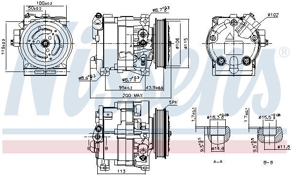 Compresseur, climatisation NISSENS ref. 890187