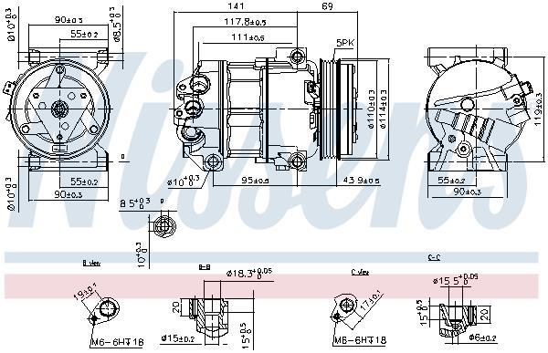 Compresor, aire acondicionado NISSENS ref. 890211