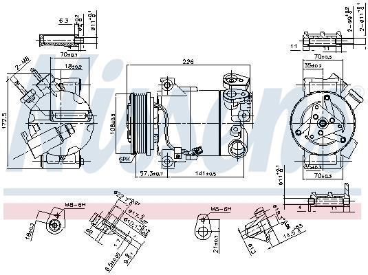 Compresseur, climatisation NISSENS ref. 890215