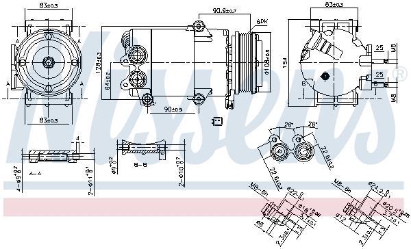 Compresseur, climatisation NISSENS ref. 890216
