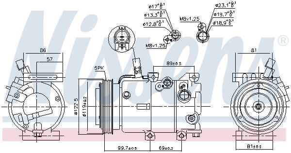 Compresseur, climatisation NISSENS 890240
