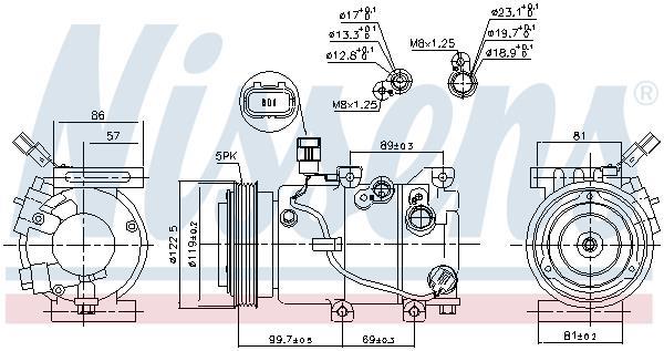 Compresseur, climatisation NISSENS ref. 890241