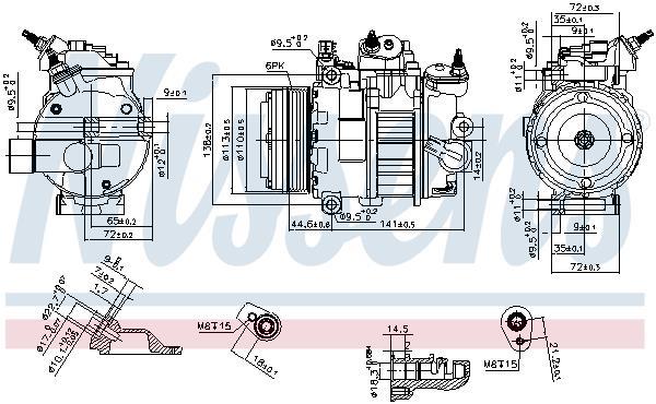 Compresseur, climatisation NISSENS ref. 890250